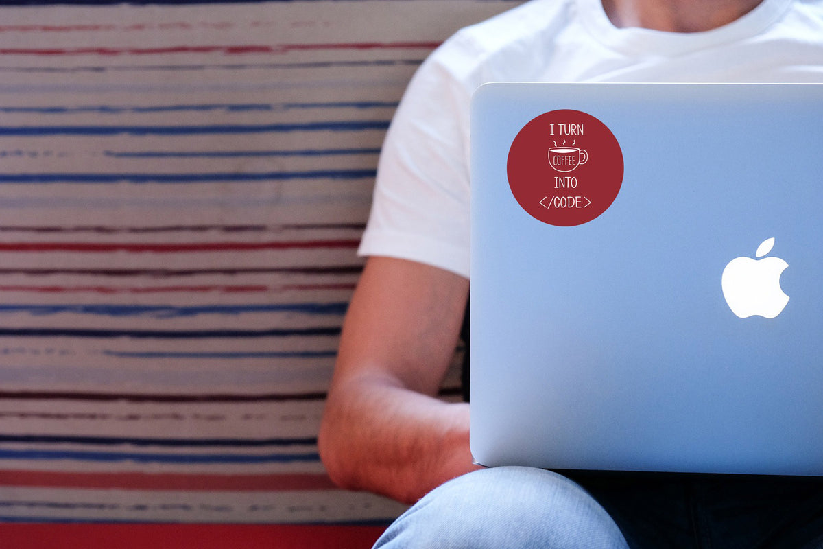 I turn coffee into code | Sticker