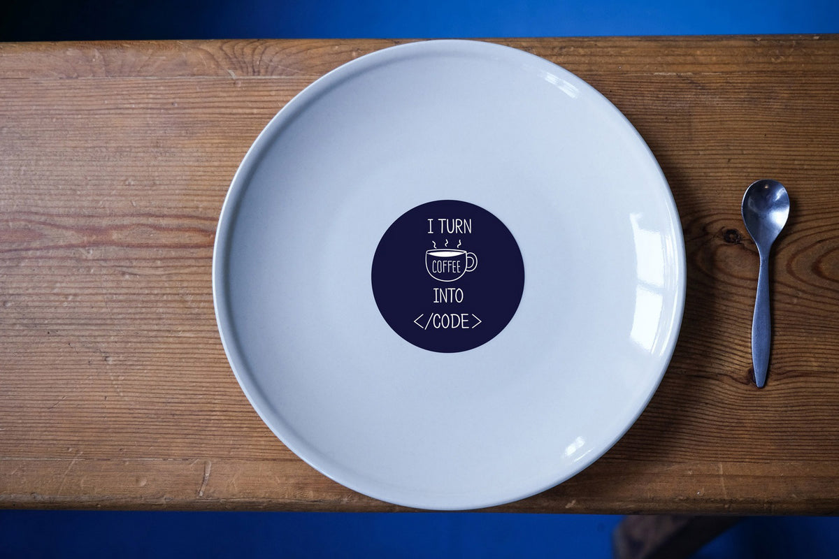 I turn coffee into code | Sticker