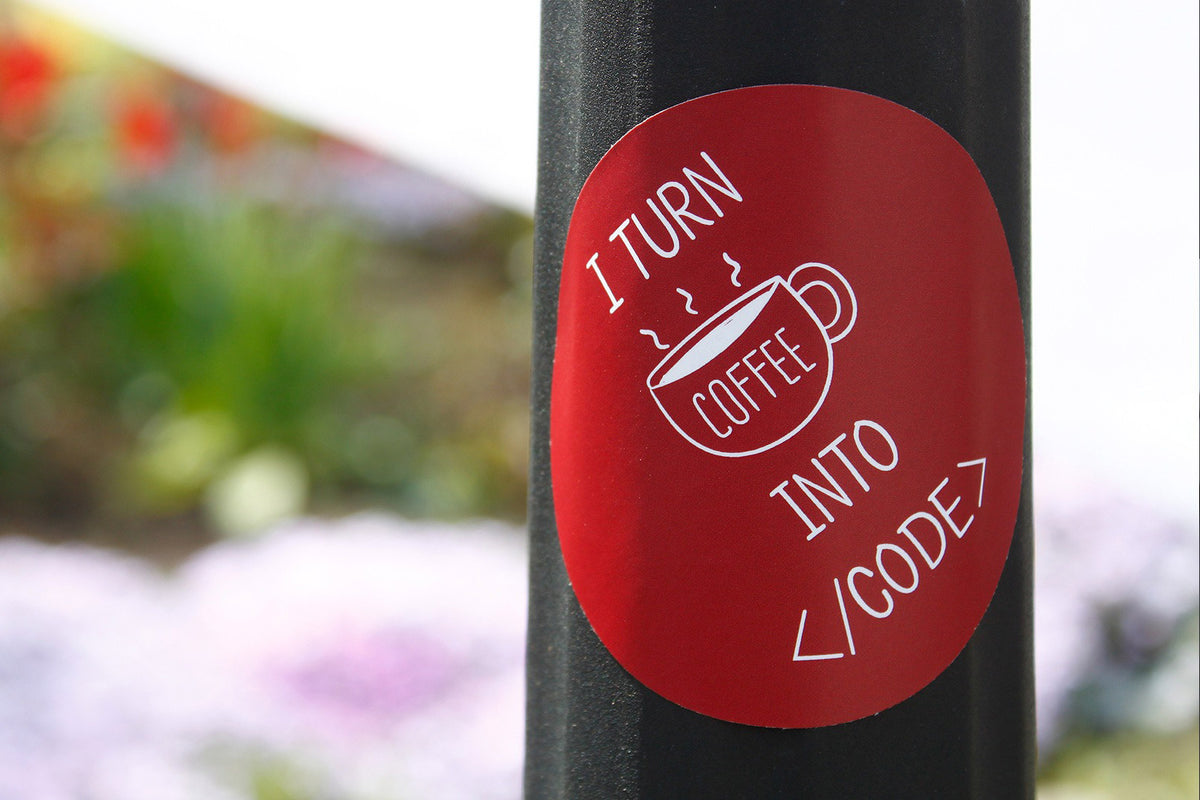 I turn coffee into code | Sticker