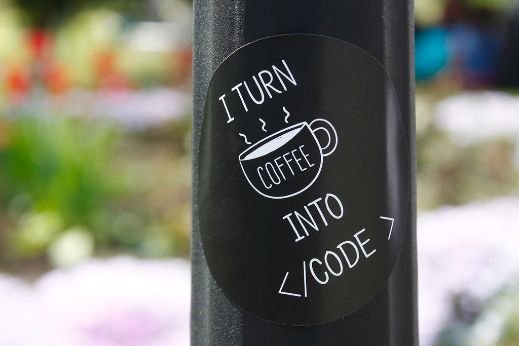 I turn coffee into code | Sticker