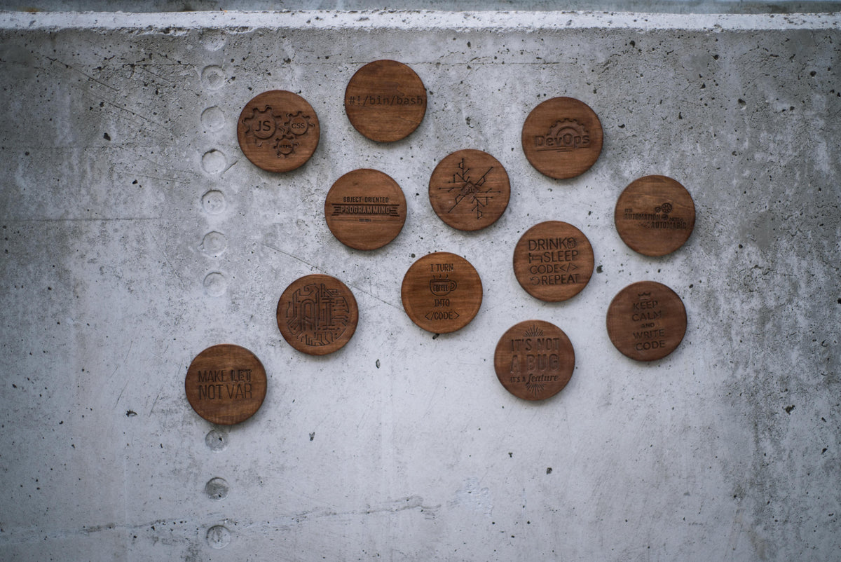 Keep calm and write code | Wooden coaster